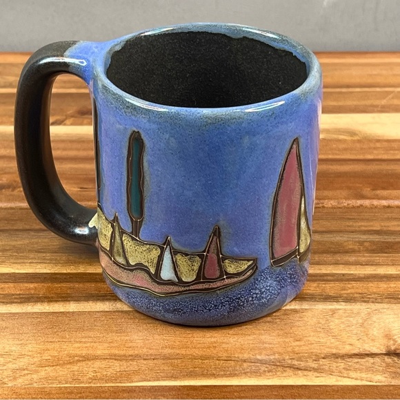 Mara Mexico Signed Stoneware Sailboat Mug - Picture 5 of 10